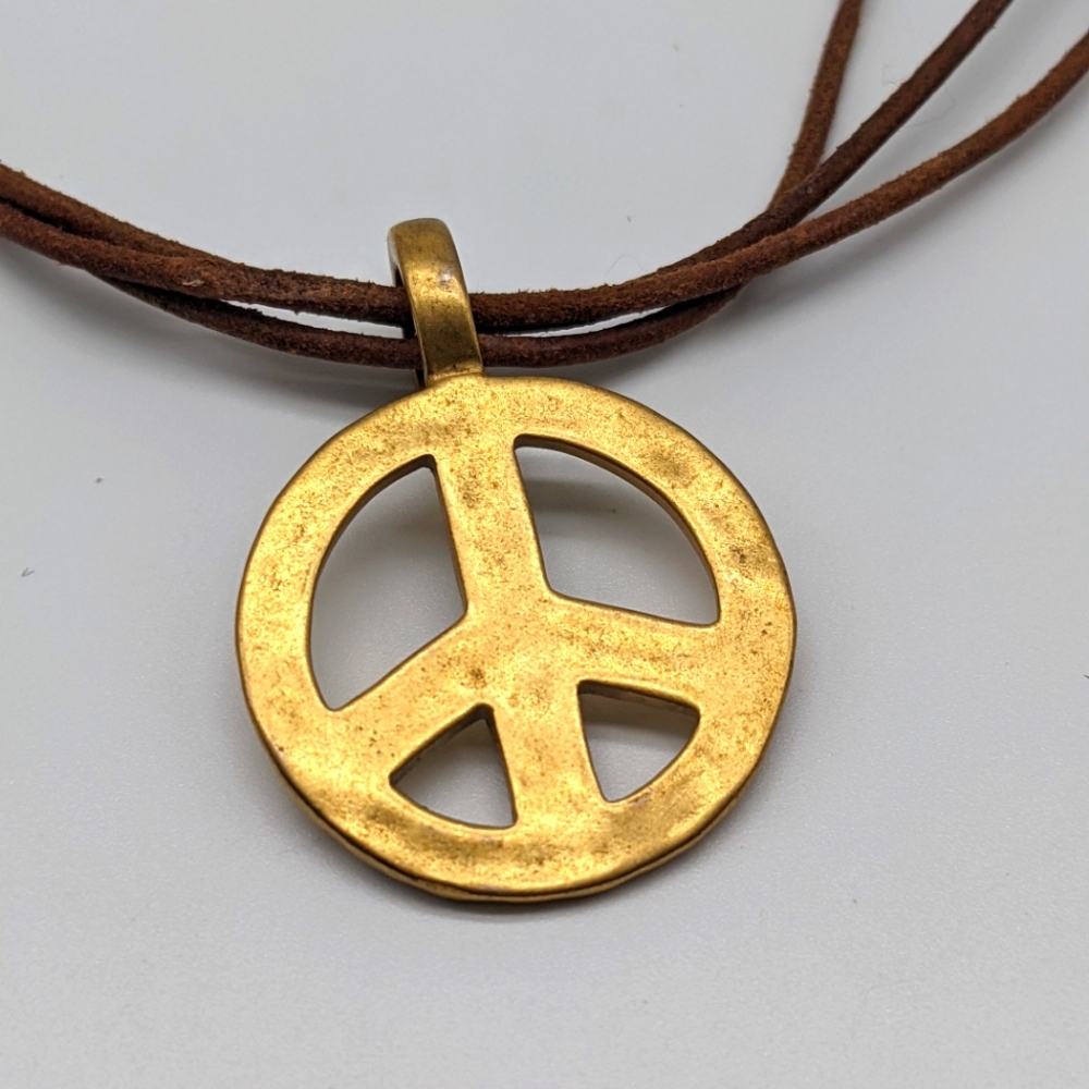 Coach Pendant on Leather with Sterling Silver Button Closure